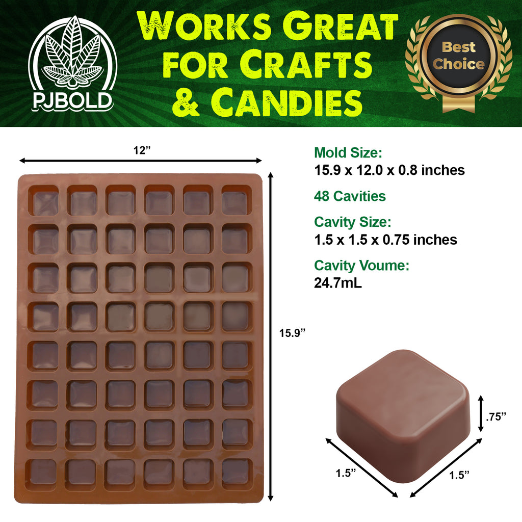 Brownie Silicone Bite-Size Mold - 24 Cavity Square 1.5X1.5X.75