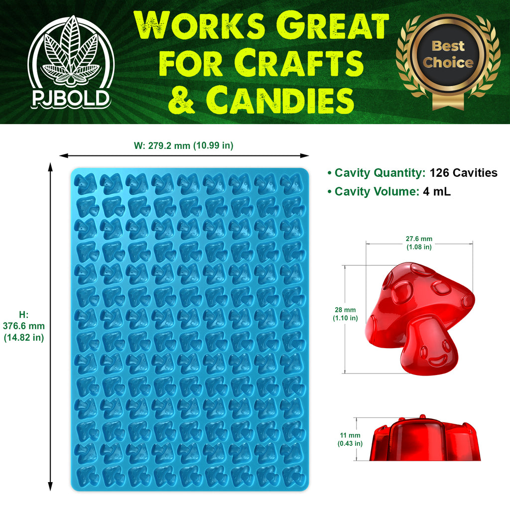 Half-Sheet 3.2 mL Uno Mushroom Gummy Mold