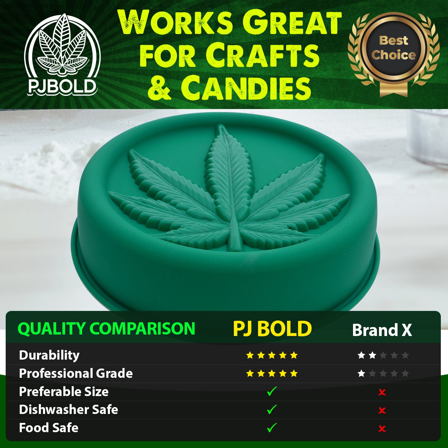 Pj Bold Green Foil Cupcake Liner with Leaf Design
