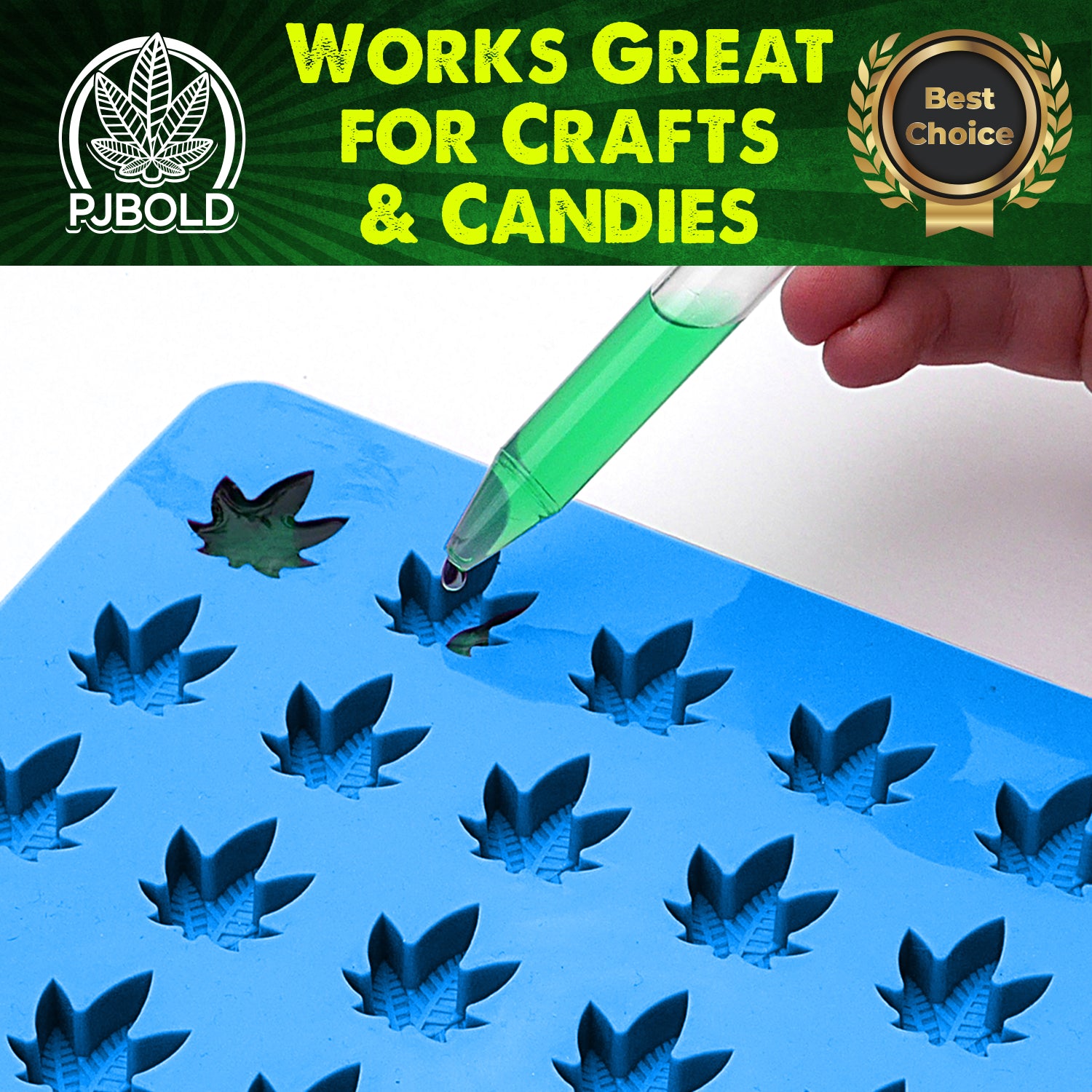 PJ BOLD Marijuana Cannabis Hemp Leaf Silicone Candy Molds, 3pk : Home &  Kitchen 