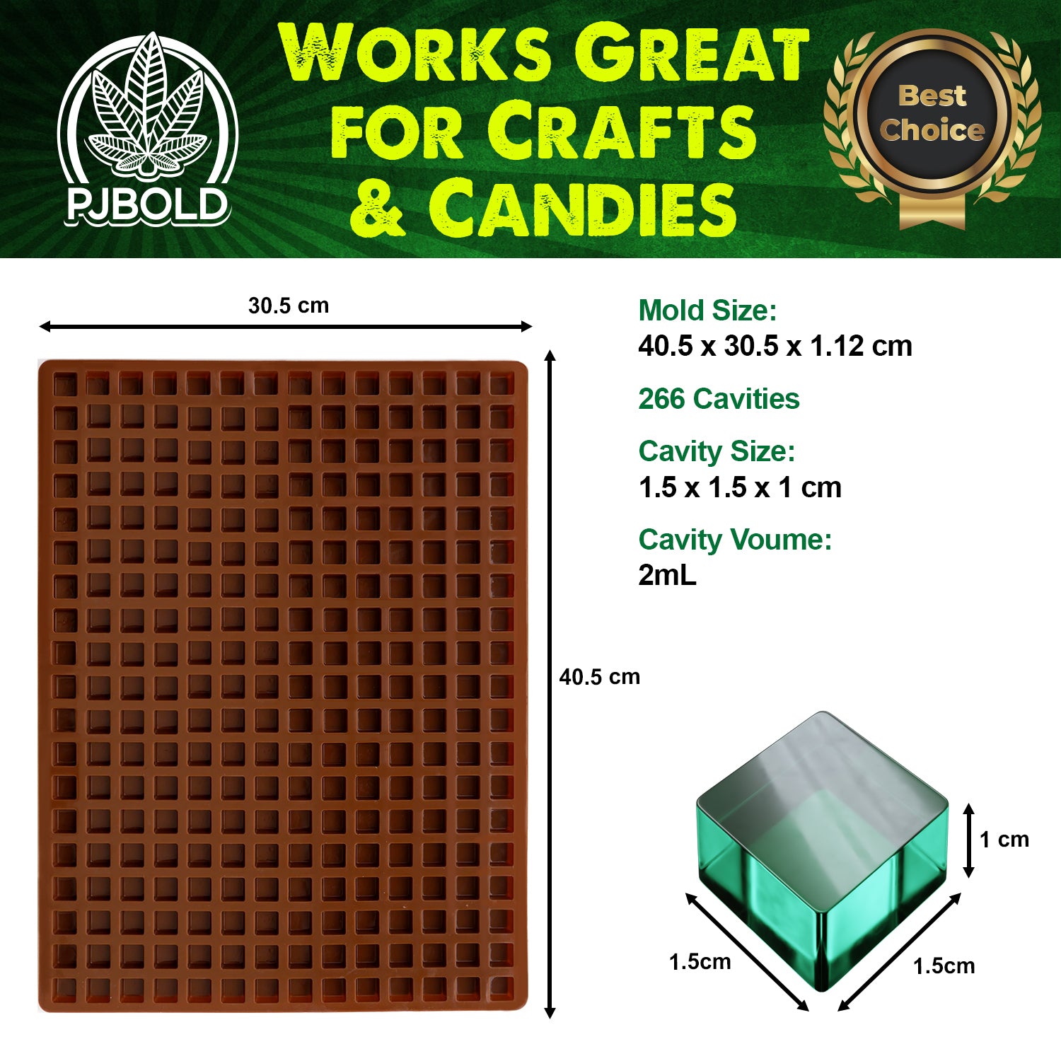 2 Pcs Square Caramel Candy Mold 40-cavity Non-sticky Thick Stable