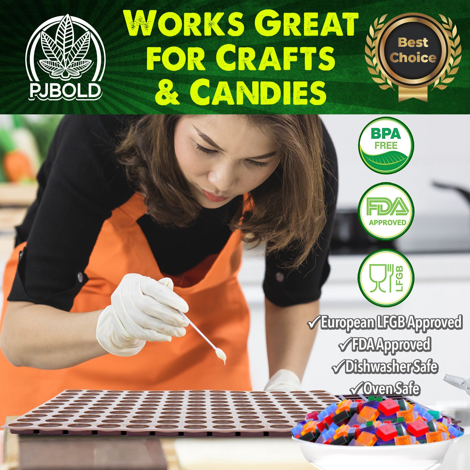 Pj Bold Round Silicone Candy Mold - Half Sheet