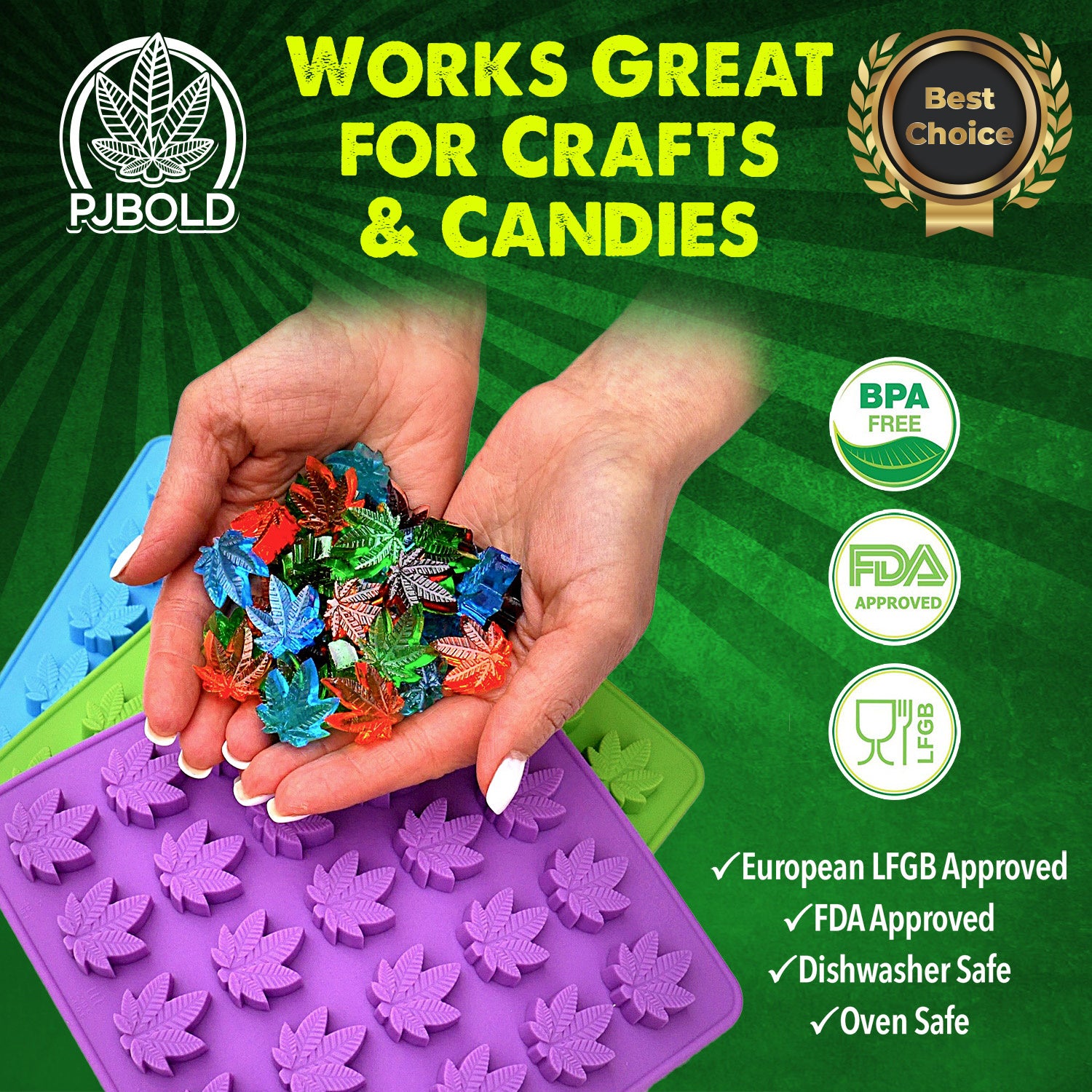 Hemp Leaf Gummy & Candy Molds, THC & CBD Candy Molds