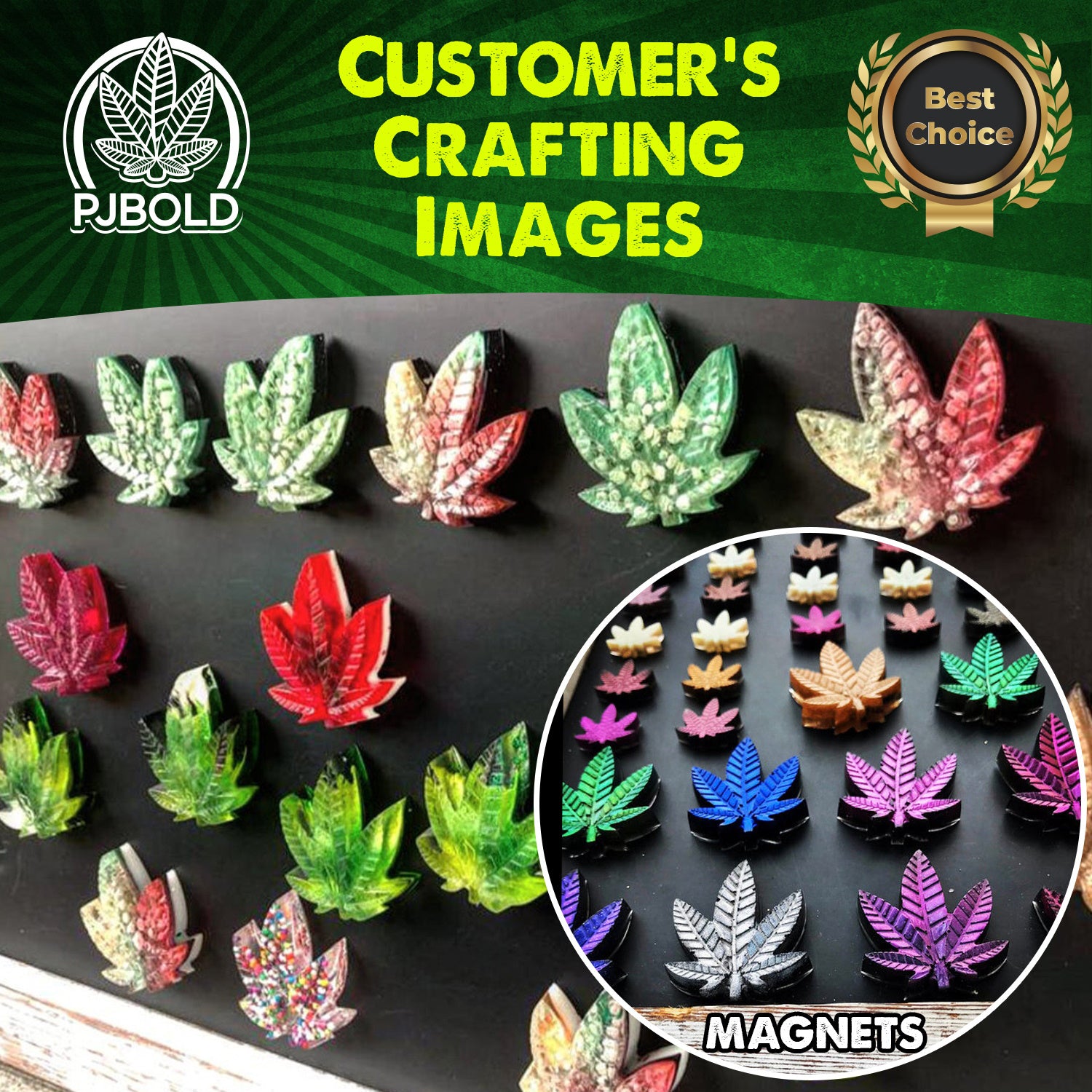 Pj Bold Marijuana Pot Leaf Silicone Candy Mold Trays for Chocolate Cupcake Toppers Gummies Ice Soap Butter Molds Small Brownies or Party Novelty Gift
