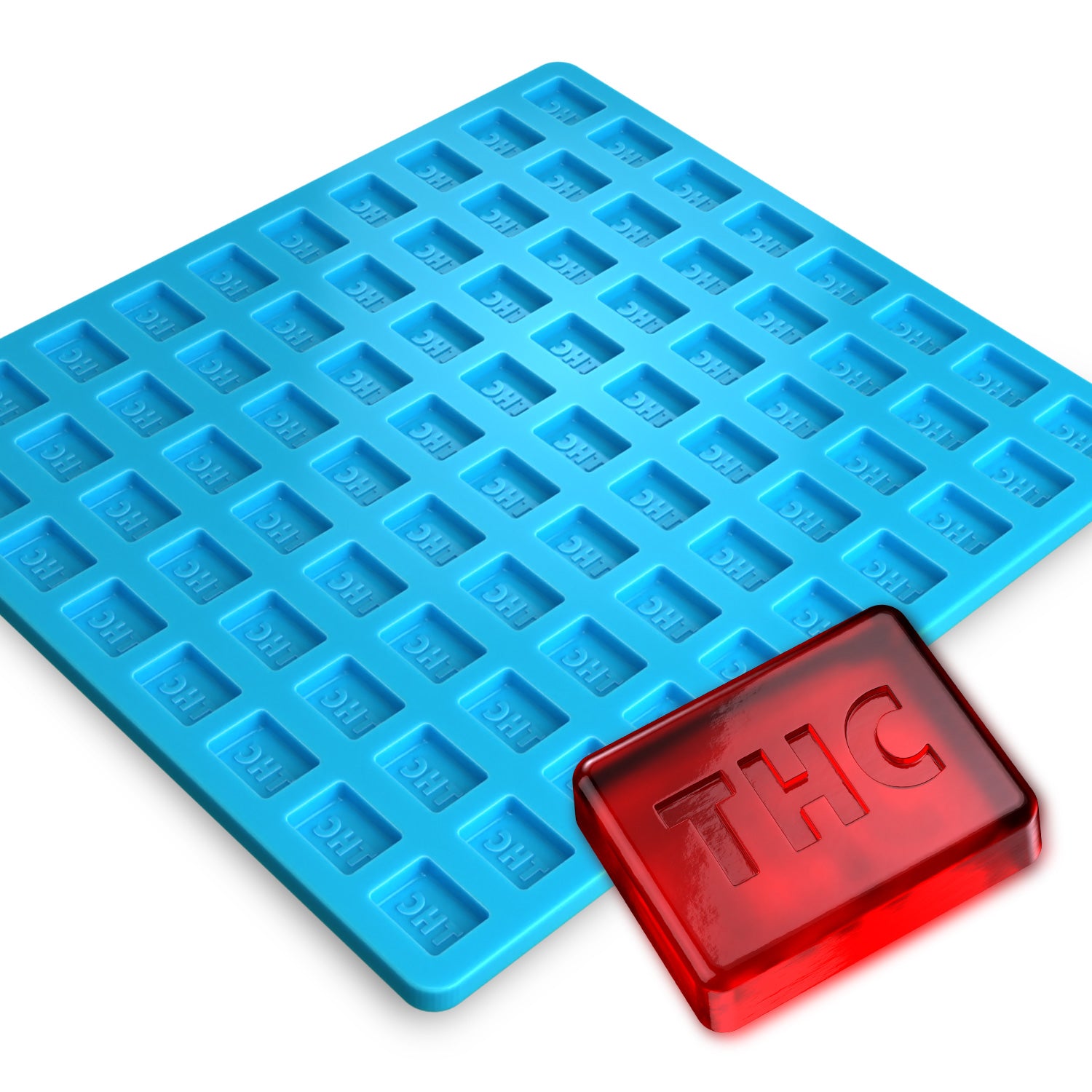 CT THC Square Silicone Mold, 3.6mL, 80 Cavity, Half Sheet