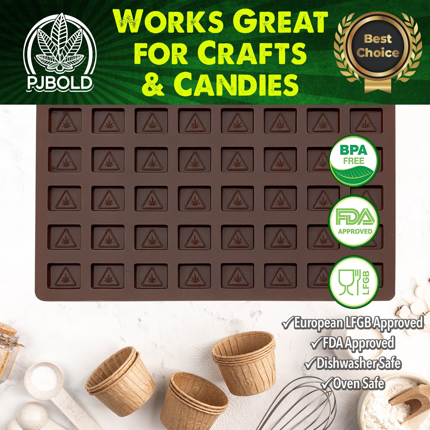 NJ THC Square Candy Mold - 3.6mL, 80 Cavity, Half Sheet