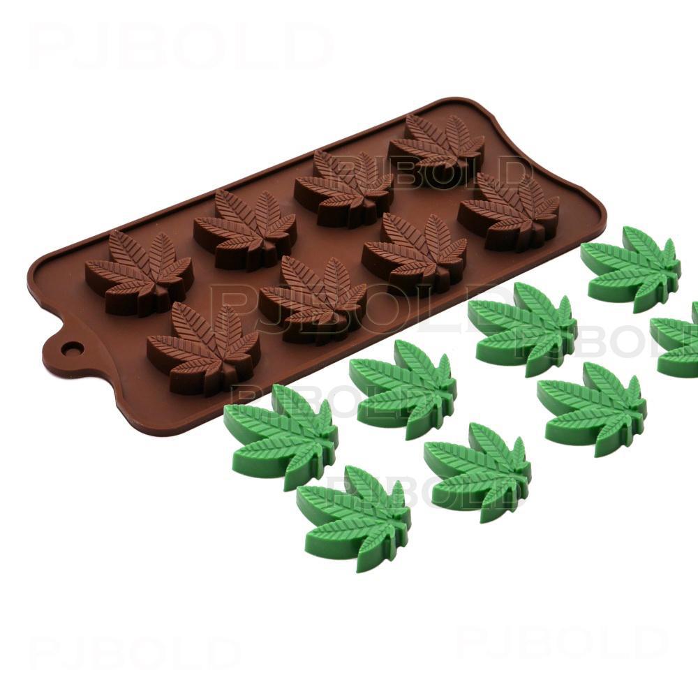 Marijuana Leaf Silicone Molds For Pot Candy Mold Chocolate 2 Pack