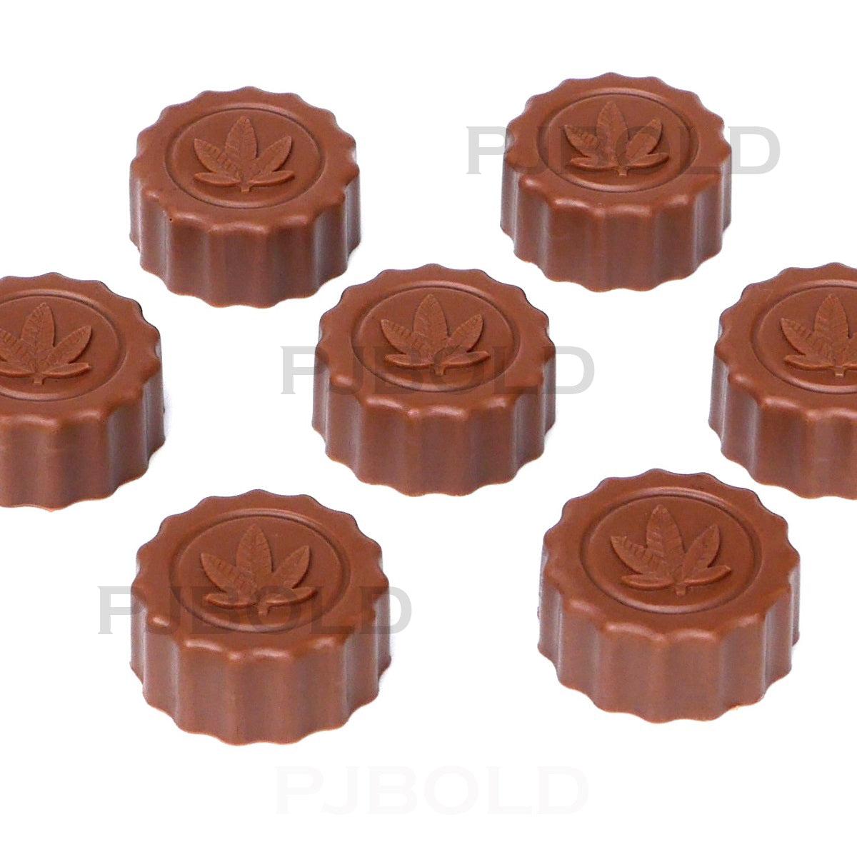 Pj Bold Leaf Chocolate Bar Silicone Candy Mold Trays, 2 Pack, Brown