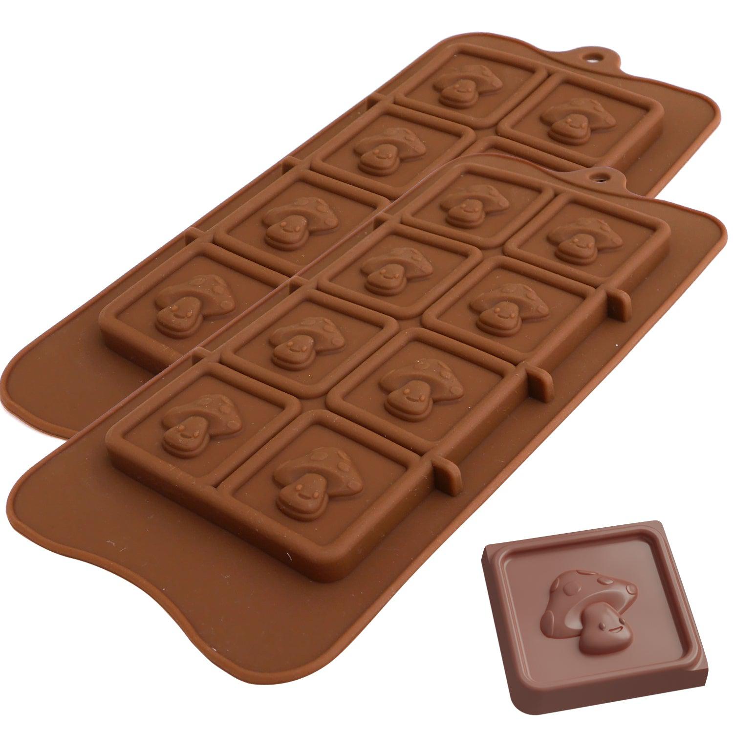 Set of 2 Chocolate Bar Molds Silicone Candy Mold 1 Break-apart
