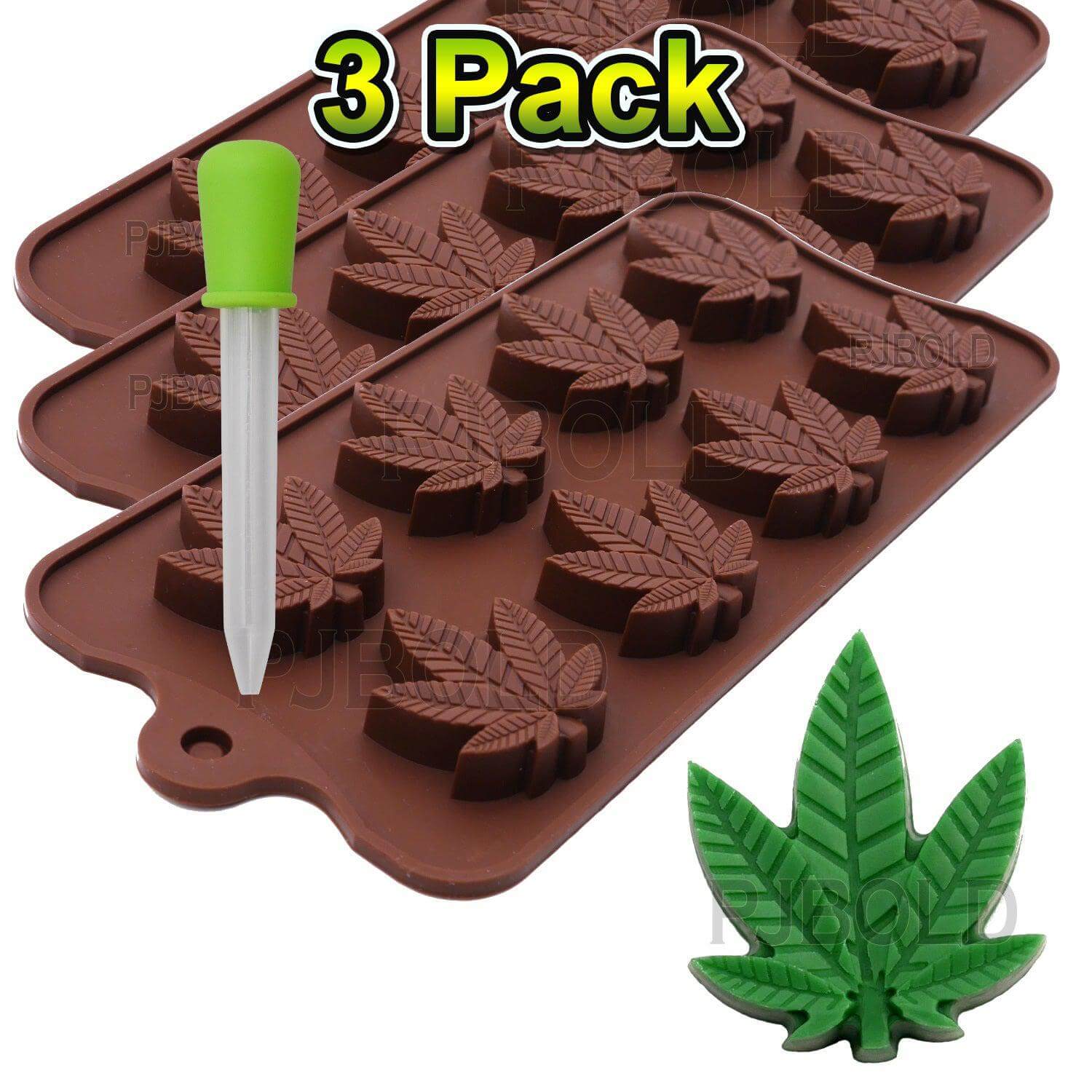 Webake Marijuana Maple Leaf Silicone Candy Molds (2 pack)